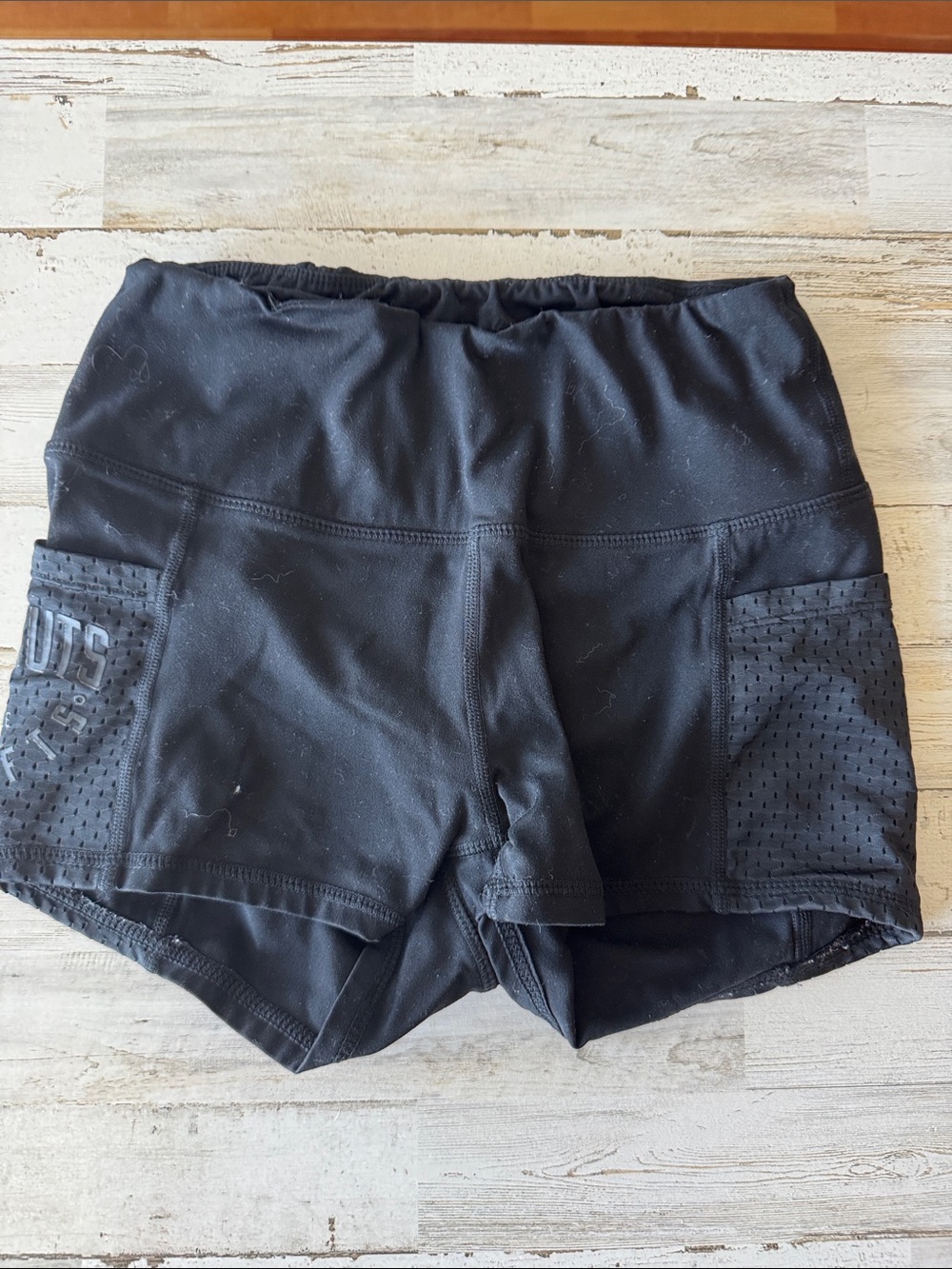 Women’s Black Athletic Shorts with Mesh Side Pockets